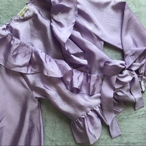 Stine Goya Tops - NWT Stine Goya Carly Ruffle Wrap Top Lilac Purple